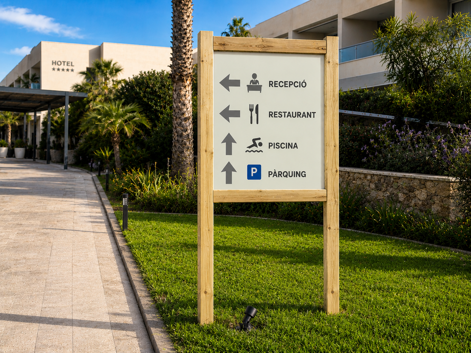 Señalización de madera exterior